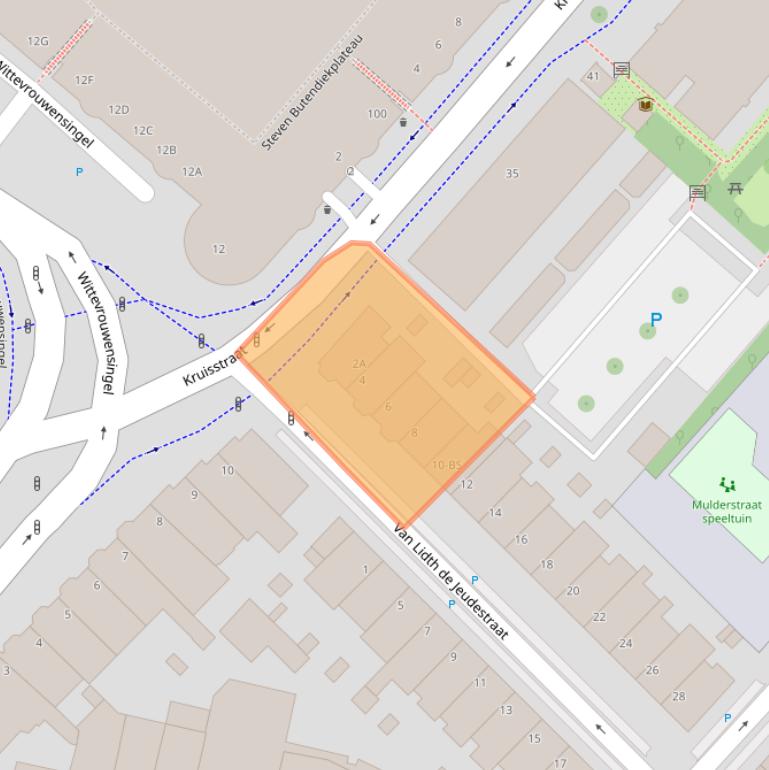 Kaart van postcodegebied 3581GH.