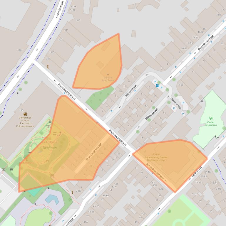 Kaart van postcodegebied 3581GL.