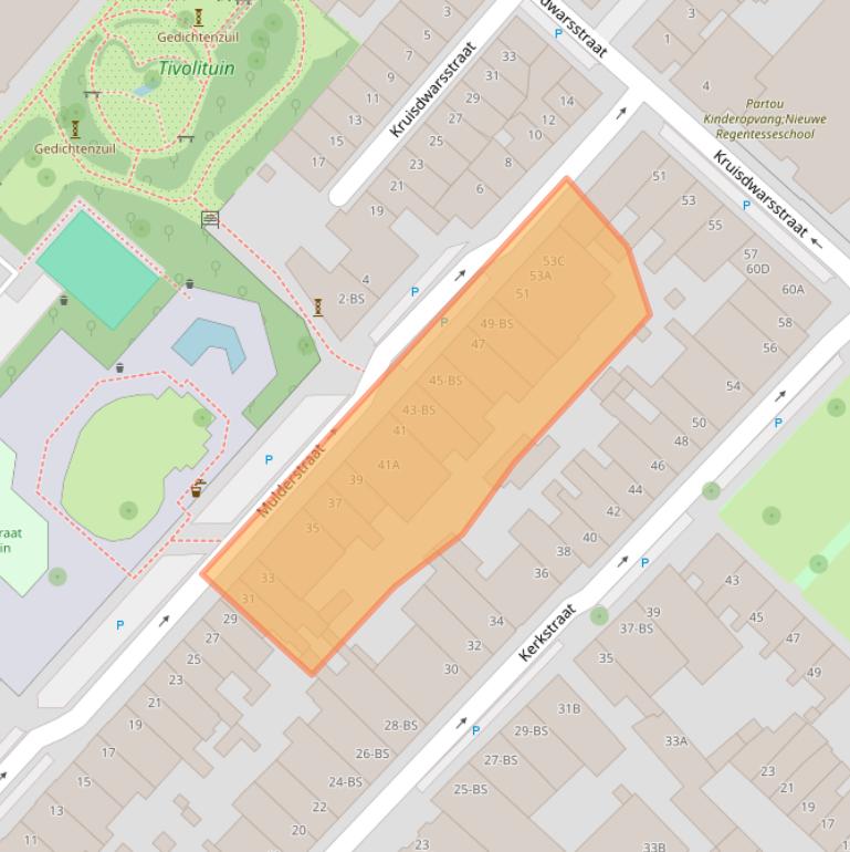 Kaart van postcodegebied 3581GP.