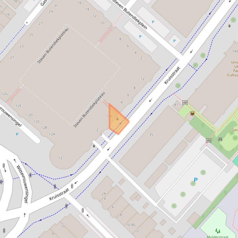 Kaart van postcodegebied 3581GS.