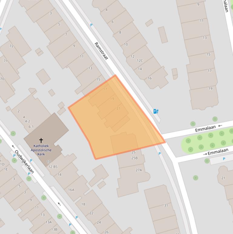 Kaart van postcodegebied 3581HC.