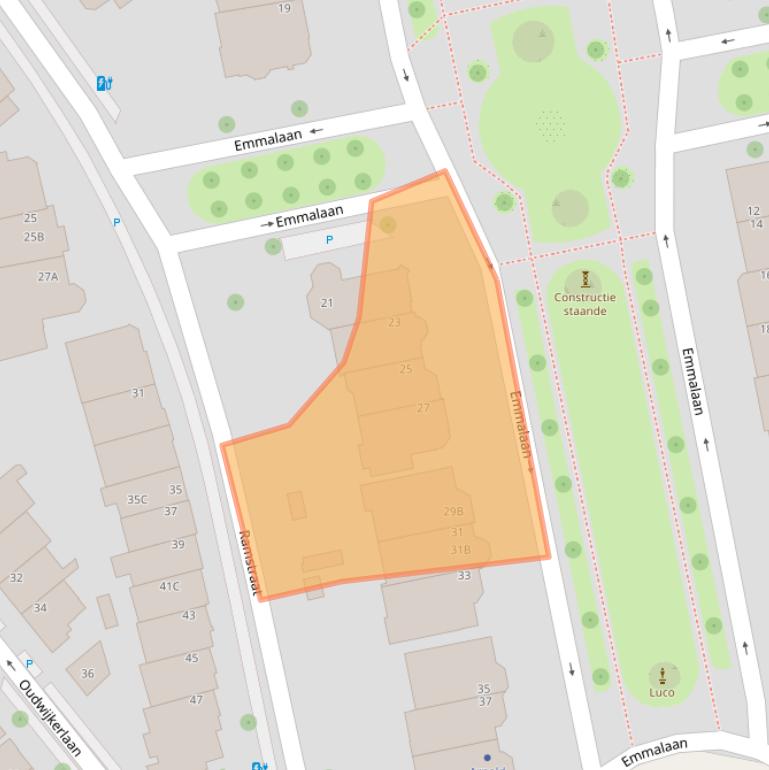 Kaart van postcodegebied 3581HN.