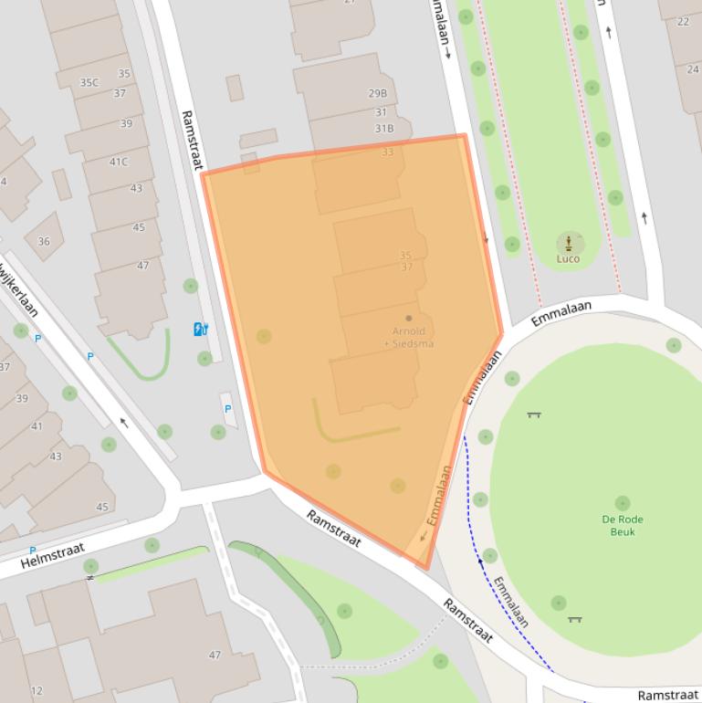 Kaart van postcodegebied 3581HP.