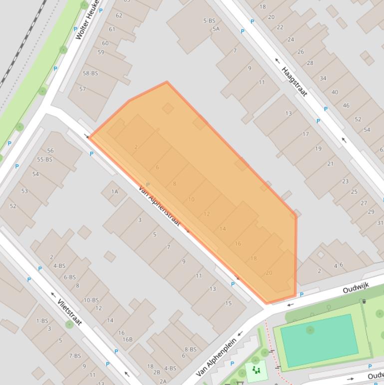 Kaart van postcodegebied 3581JB.