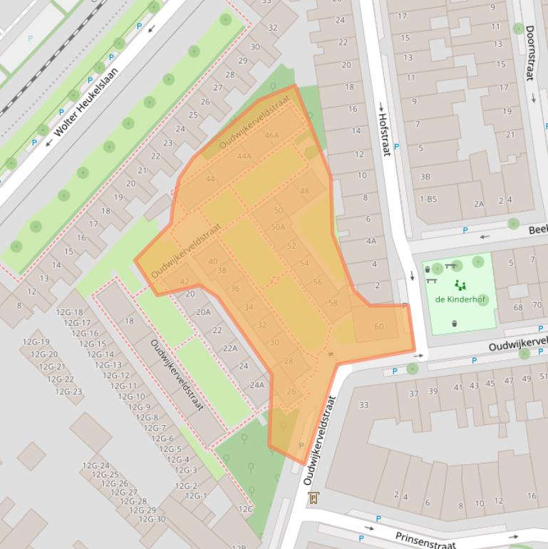 Kaart van postcodegebied 3581JM.