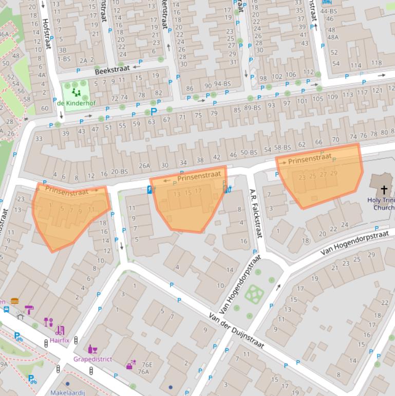 Kaart van postcodegebied 3581JR.