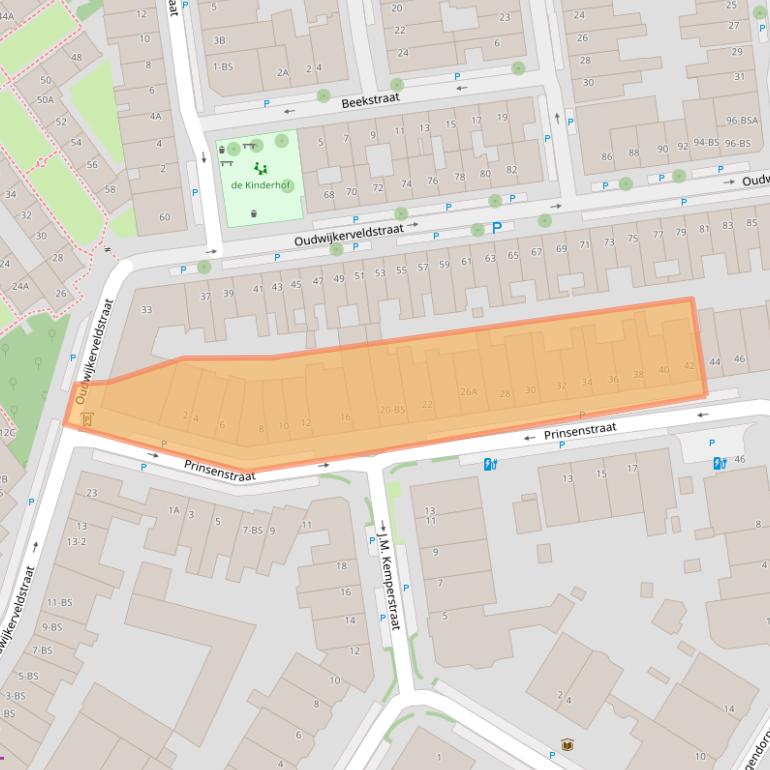 Kaart van postcodegebied 3581JS.