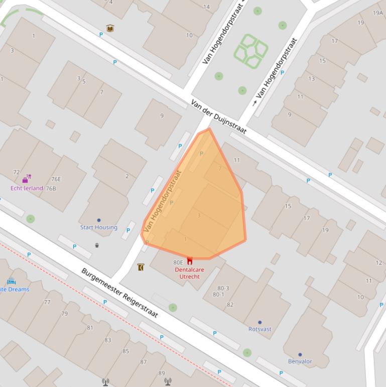 Kaart van postcodegebied 3581KA.