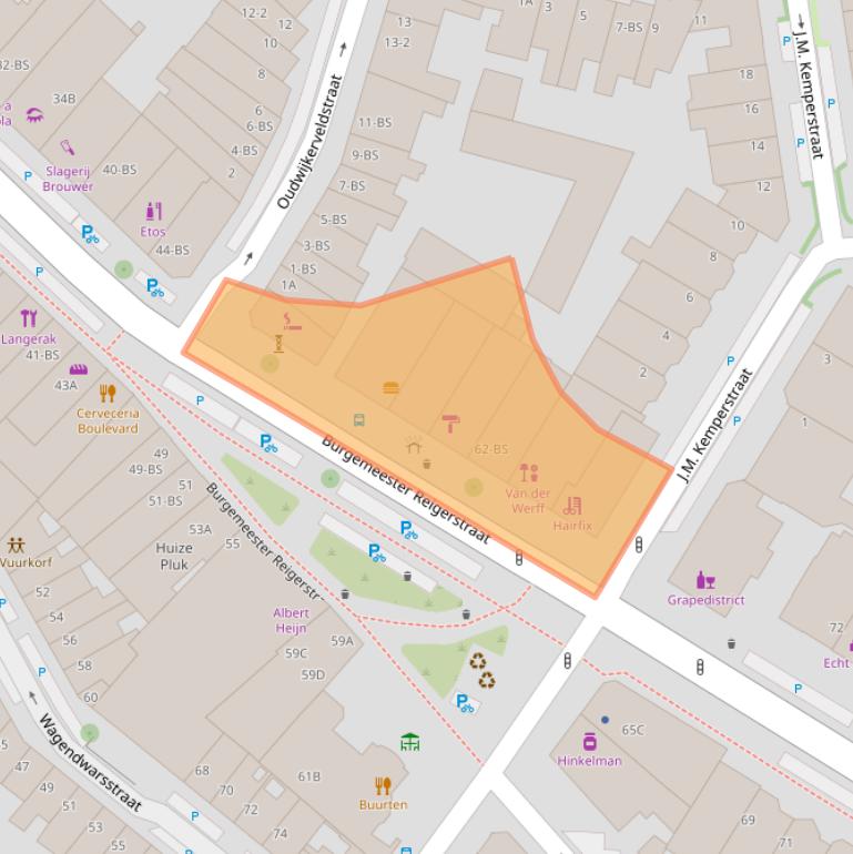 Kaart van postcodegebied 3581KV.