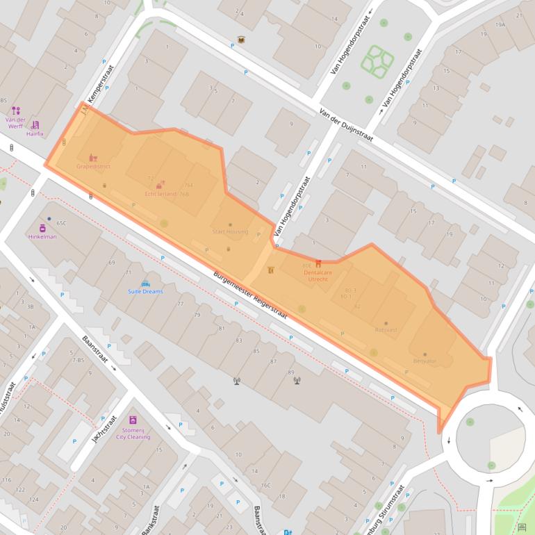 Kaart van postcodegebied 3581KW.