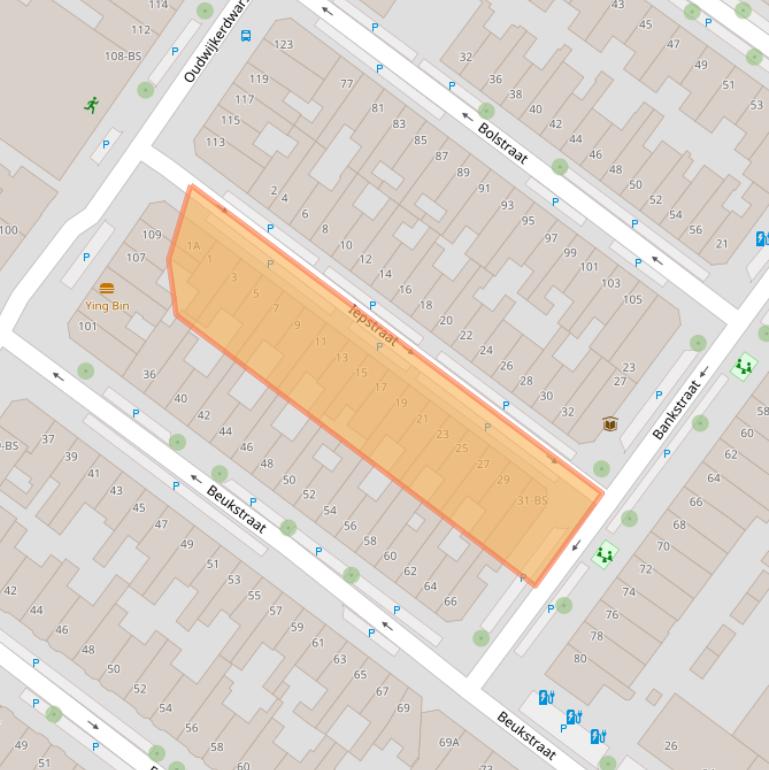 Kaart van postcodegebied 3581LK.