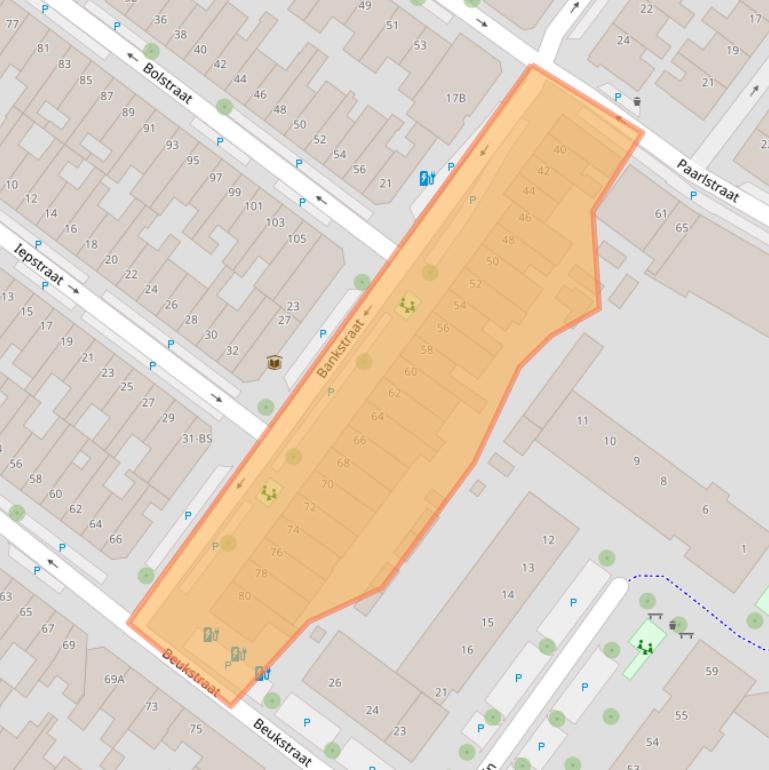 Kaart van postcodegebied 3581LP.