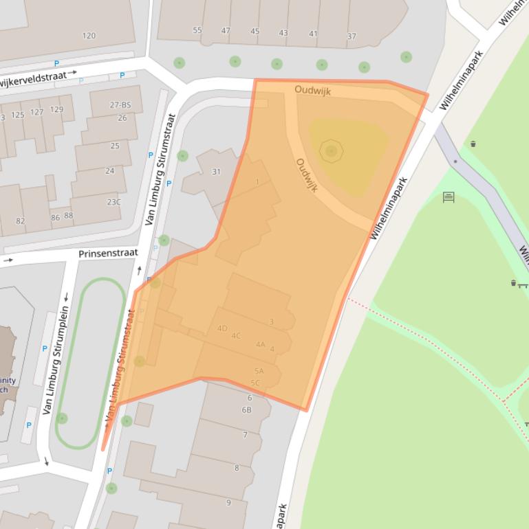 Kaart van postcodegebied 3581NA.
