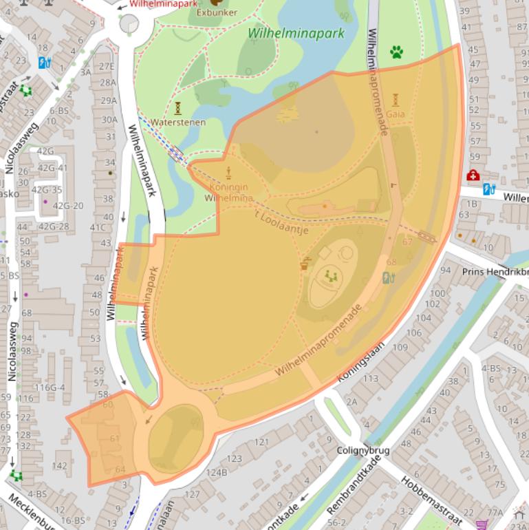 Kaart van postcodegebied 3581NP.