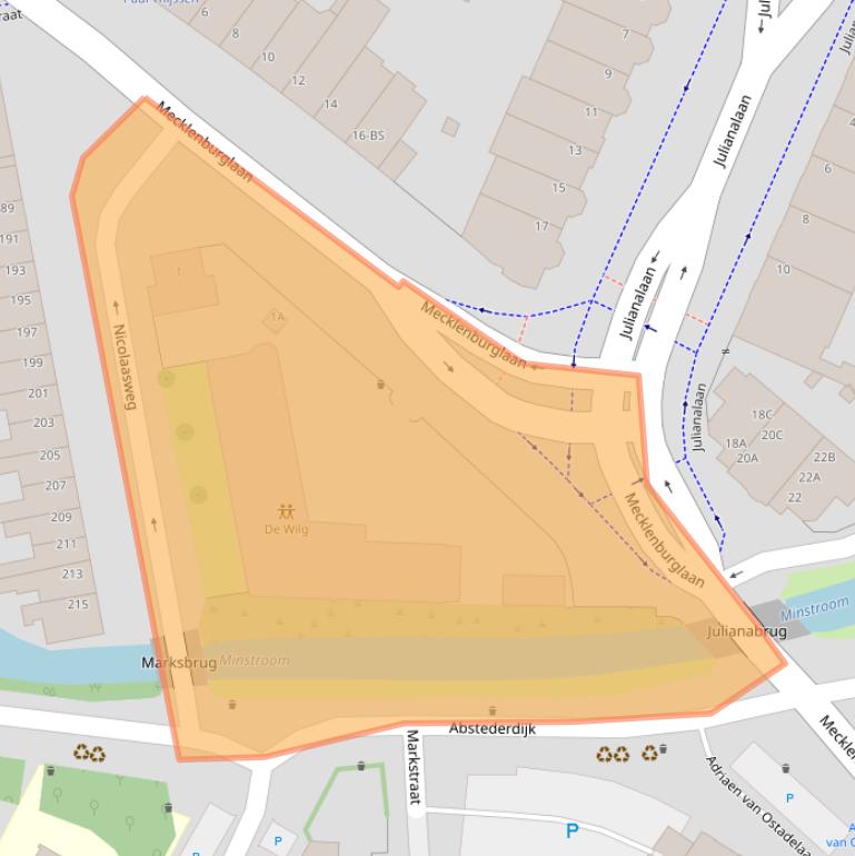 Kaart van postcodegebied 3581NV.