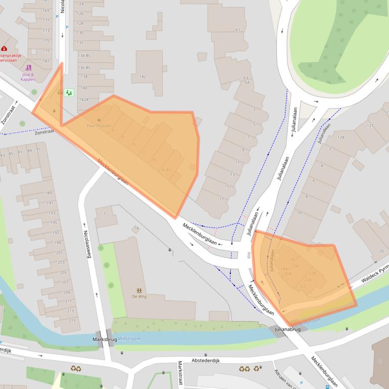 Kaart van postcodegebied 3581NW.