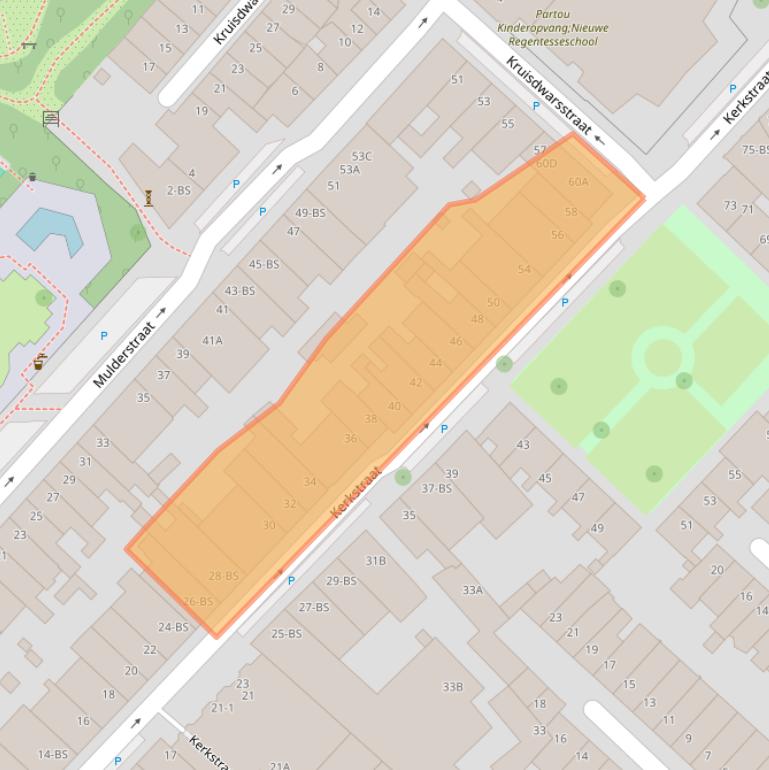 Kaart van postcodegebied 3581RE.