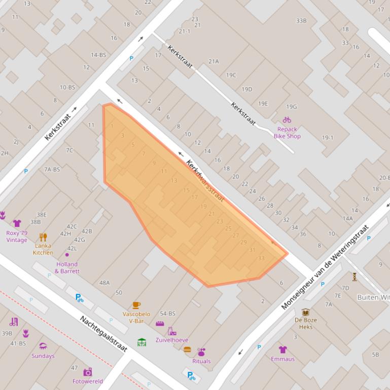 Kaart van postcodegebied 3581RG.