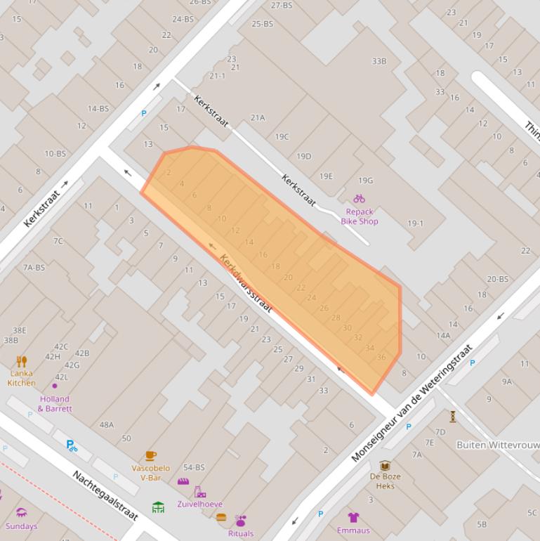 Kaart van postcodegebied 3581RH.
