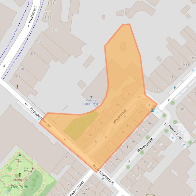 Kaart van postcodegebied 3581RR.