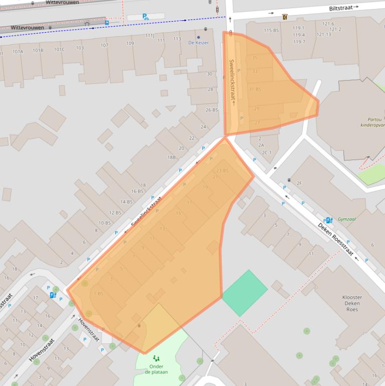 Kaart van postcodegebied 3581RT.