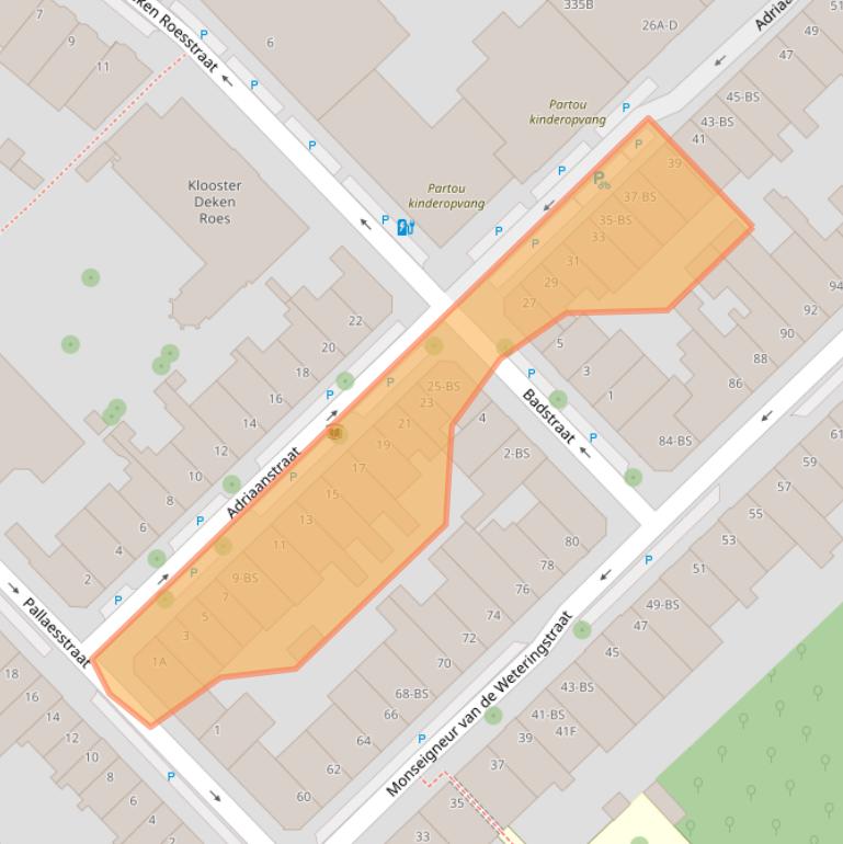 Kaart van postcodegebied 3581SB.