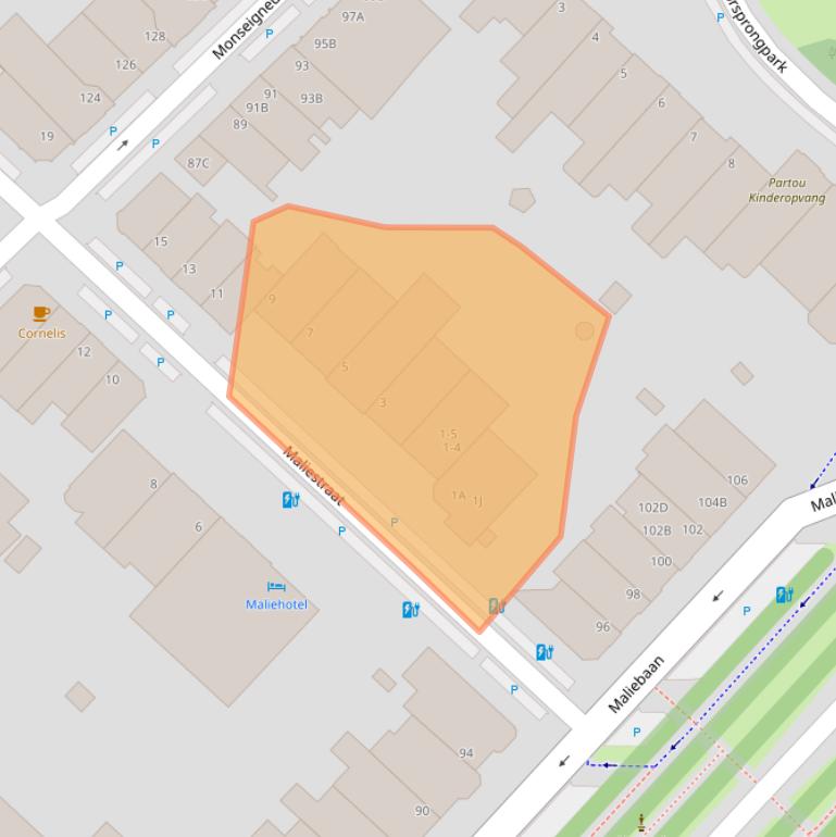 Kaart van postcodegebied 3581SH.