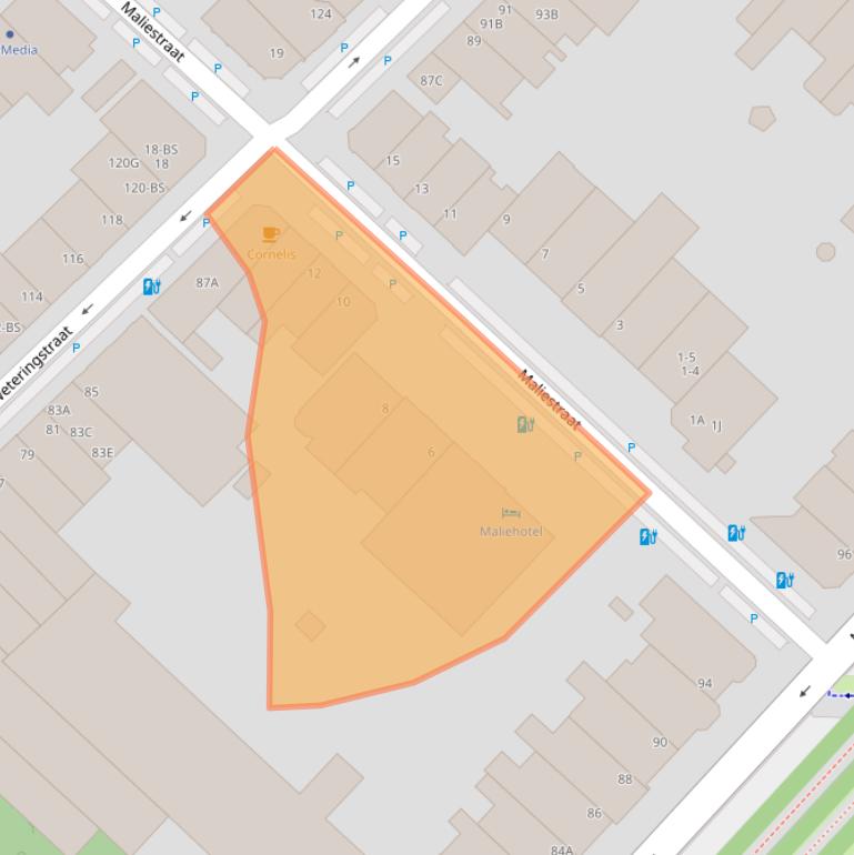 Kaart van postcodegebied 3581SL.