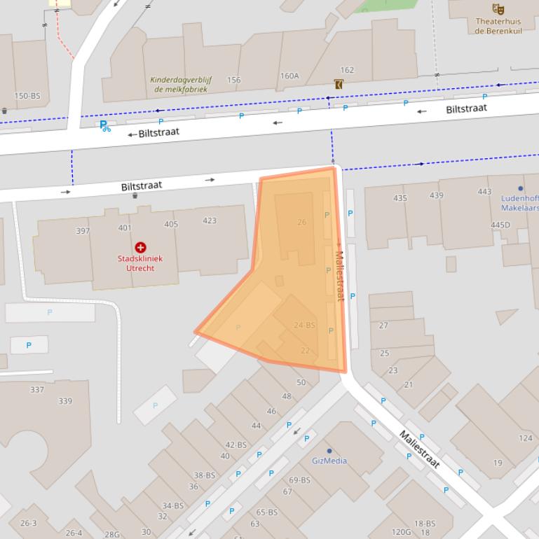 Kaart van postcodegebied 3581SN.