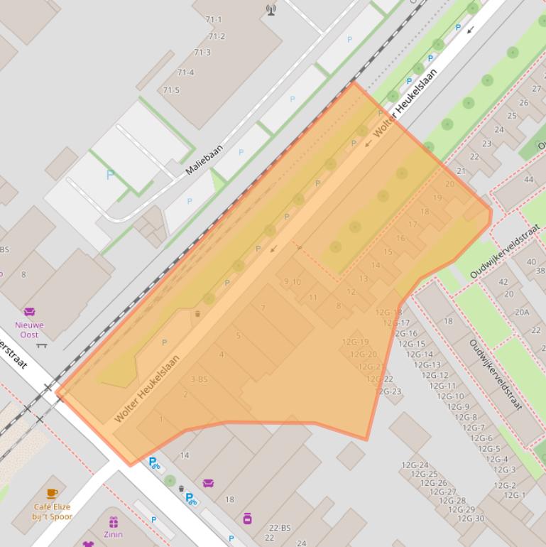 Kaart van postcodegebied 3581SP.