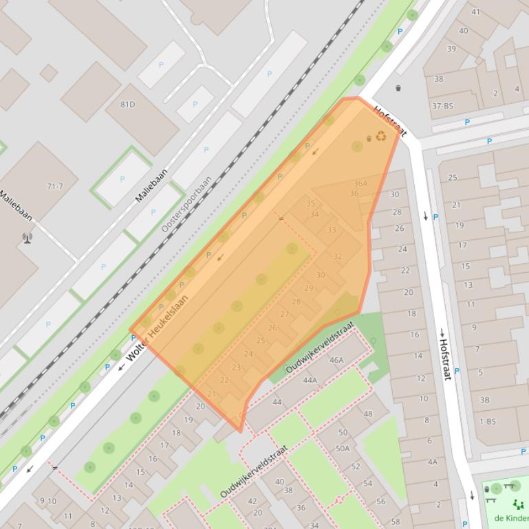 Kaart van postcodegebied 3581SR.