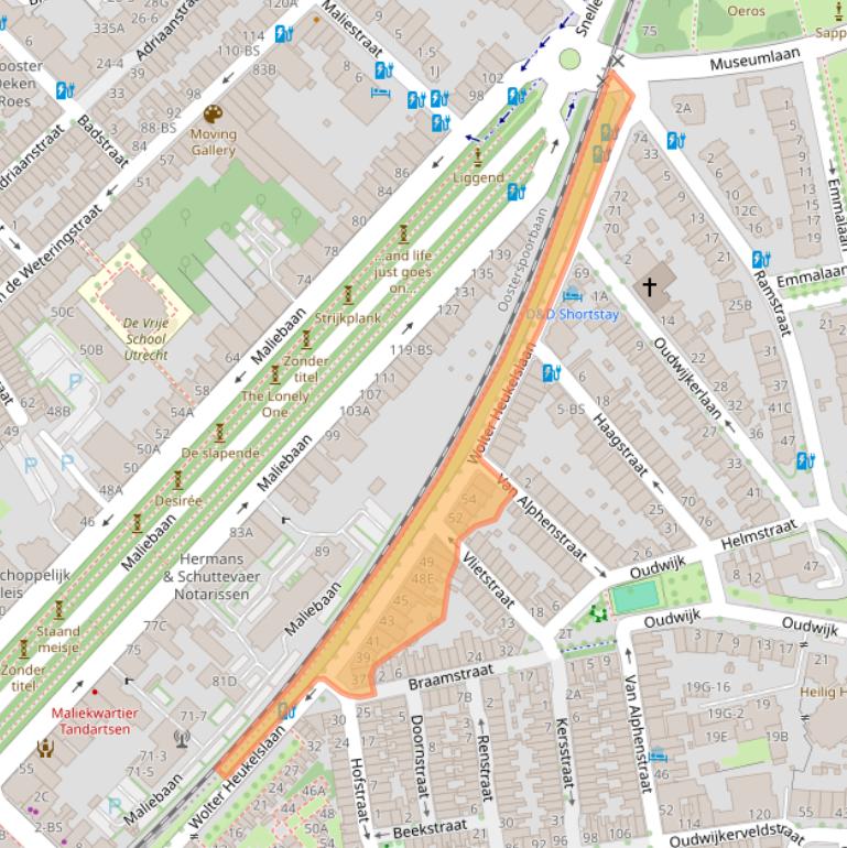 Kaart van postcodegebied 3581ST.