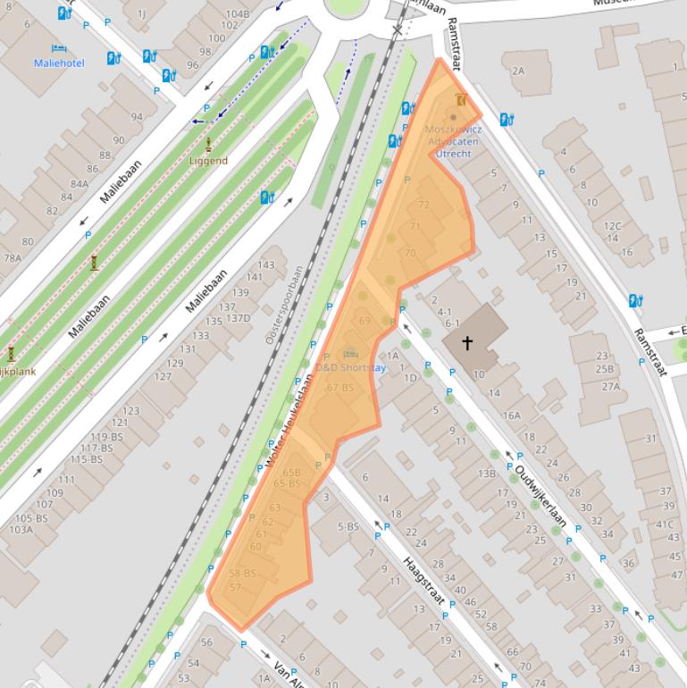 Kaart van postcodegebied 3581SV.