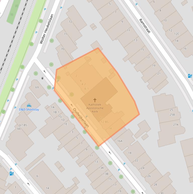 Kaart van postcodegebied 3581TC.