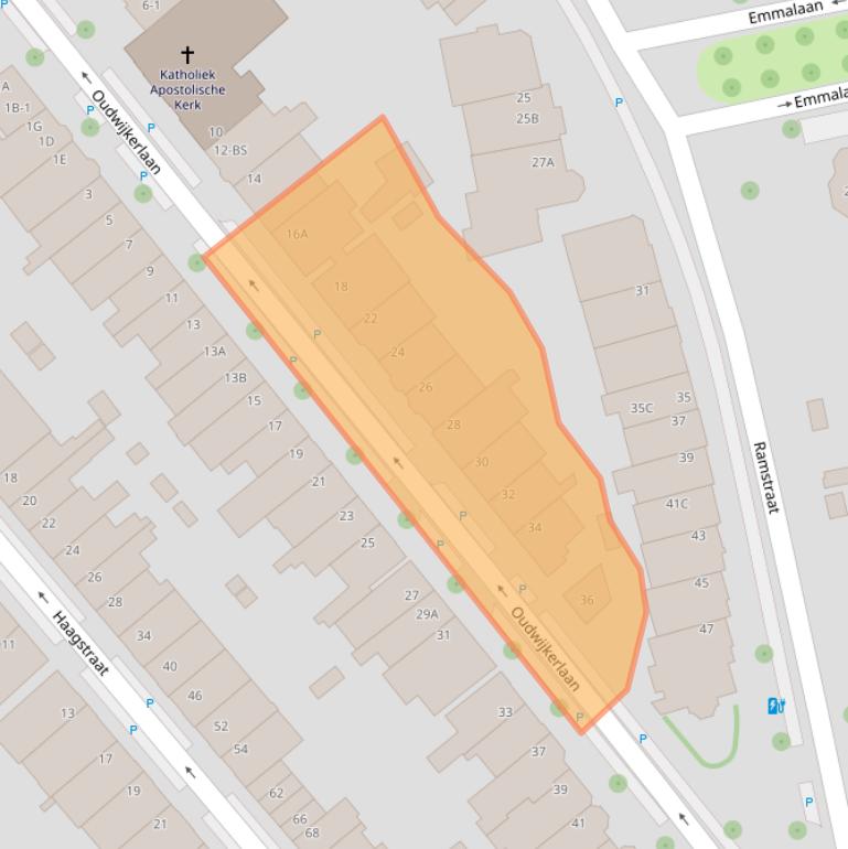 Kaart van postcodegebied 3581TD.