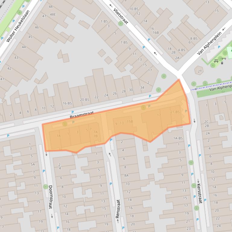 Kaart van postcodegebied 3581TK.