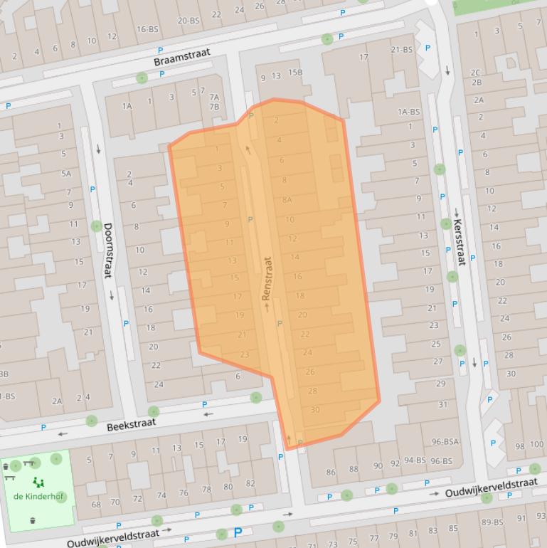 Kaart van postcodegebied 3581TP.