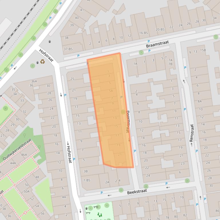 Kaart van postcodegebied 3581TS.