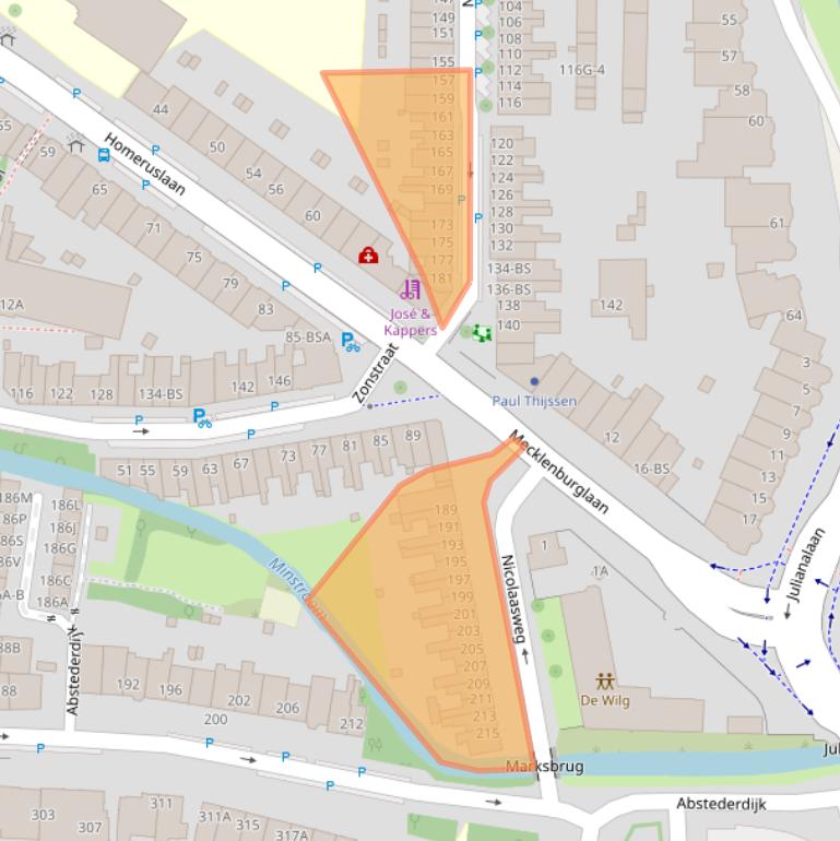 Kaart van postcodegebied 3581VH.