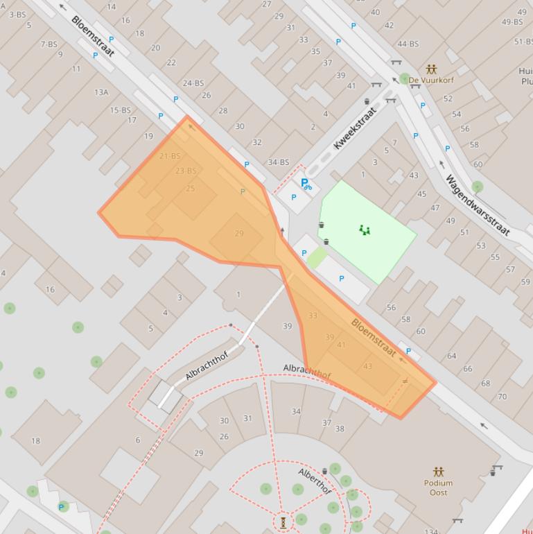 Kaart van postcodegebied 3581WC.