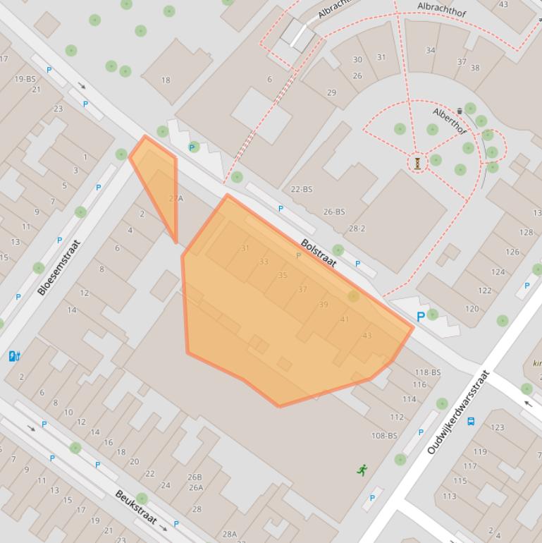 Kaart van postcodegebied 3581WT.