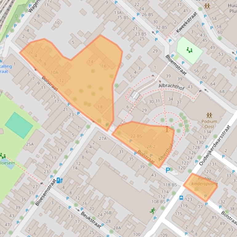 Kaart van postcodegebied 3581WX.