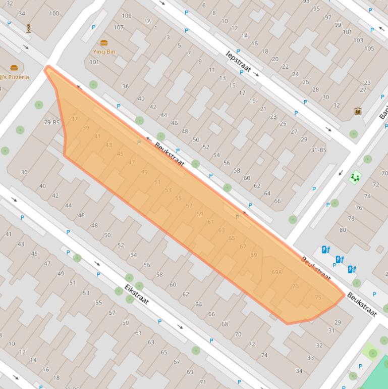 Kaart van postcodegebied 3581XE.
