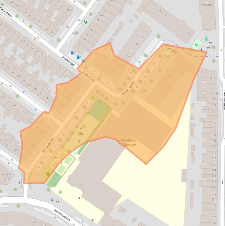 Kaart van postcodegebied 3581XP.