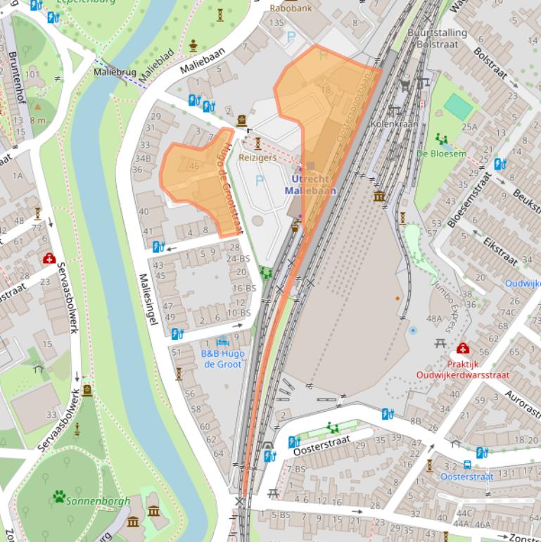 Kaart van postcodegebied 3581XW.