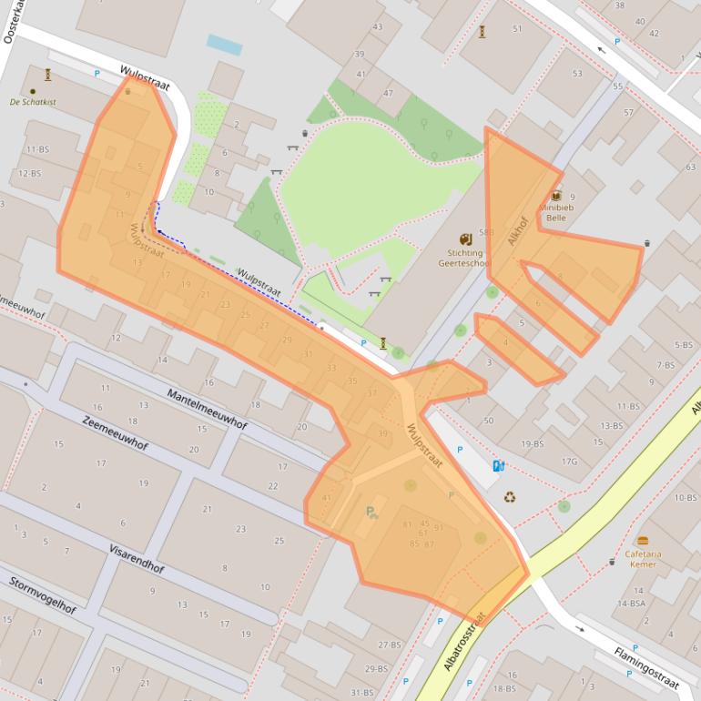 Kaart van postcodegebied 3582AW.