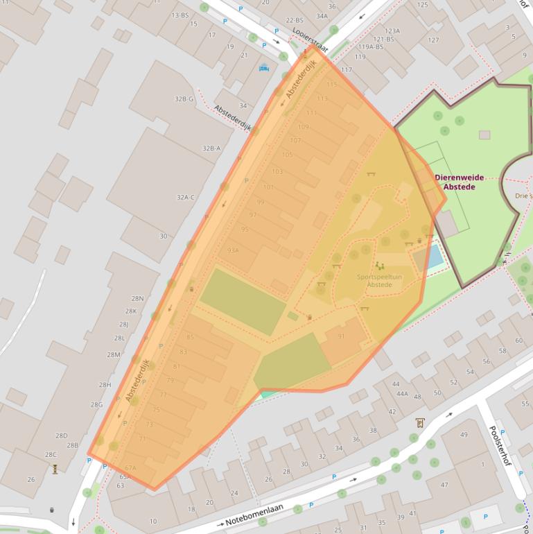 Kaart van postcodegebied 3582BC.