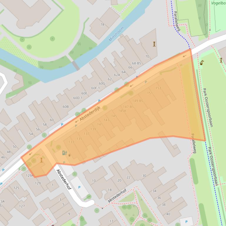 Kaart van postcodegebied 3582BE.