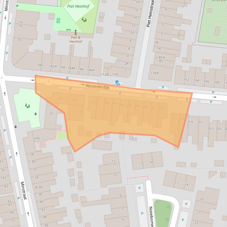 Kaart van postcodegebied 3582BJ.