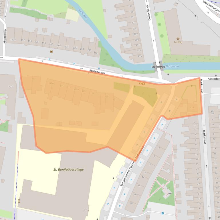 Kaart van postcodegebied 3582BL.